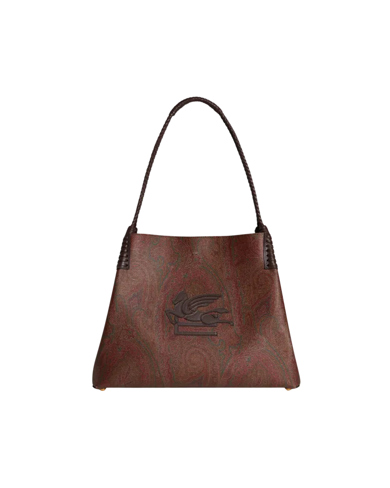 Etro Shoppingtasche Libra Mittelgross Paisley, Damen, Braun Braun