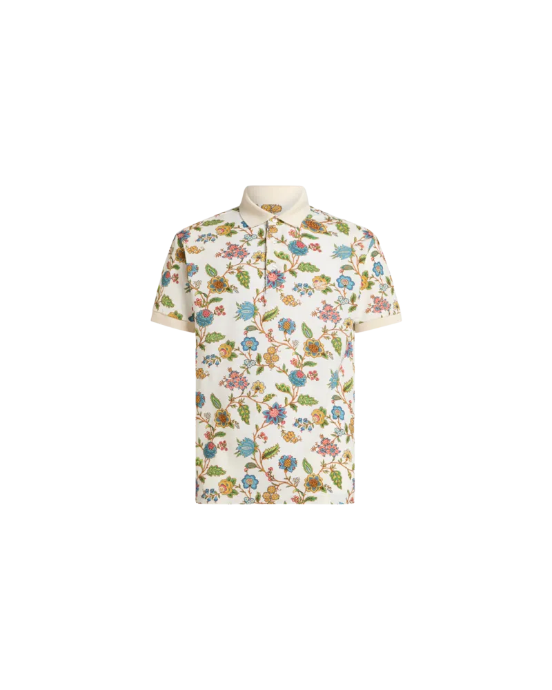 Etro Poloshirt Mit Blumendruck, Herren, Weiß, Größe Weiß