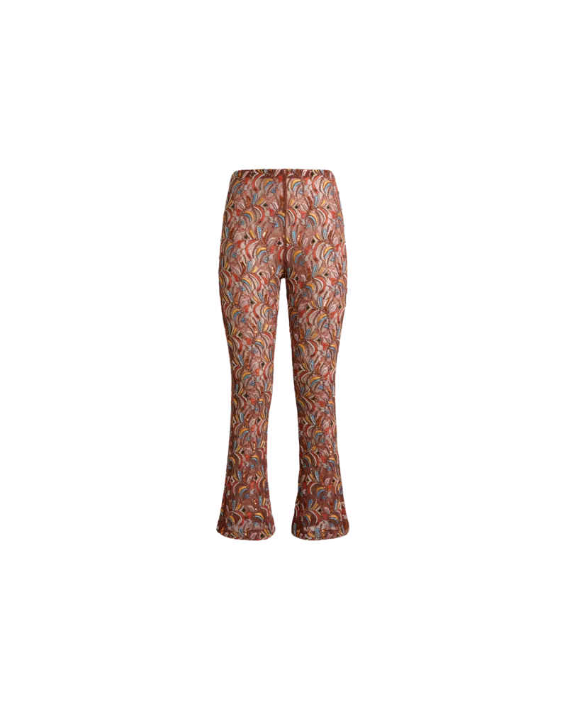 Etro Hose Mit Geradem Bein Aus Mit Perlen Und Pailletten Bestickter Spitze, Damen, Rot, Größe Rot