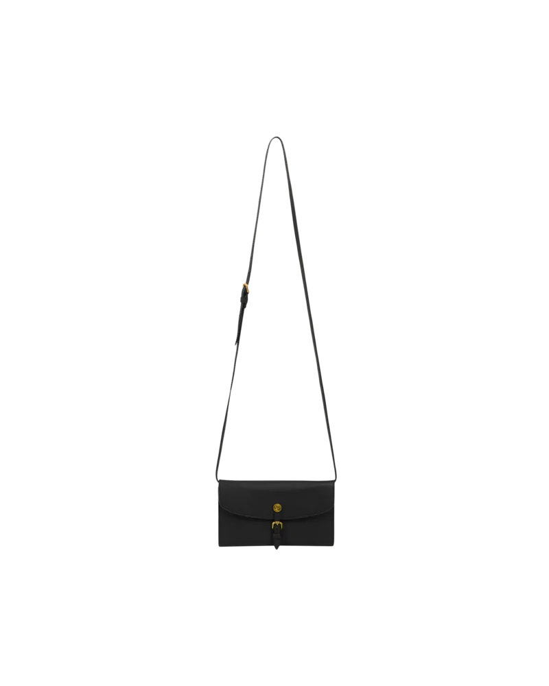 Etro Geldbörse Pony Aus Leder Mit Schulterriemen, Damen, Schwarz Schwarz