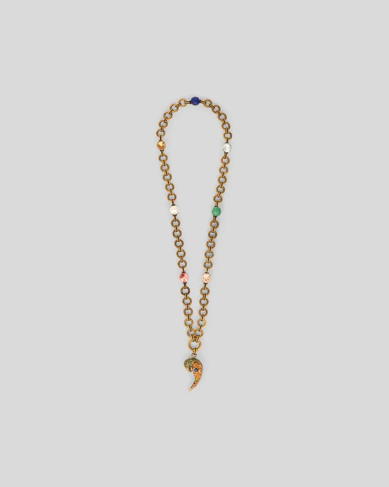 Etro Halskette Mit Paisley-papagei Und Kristallen, Damen, Gold Gold