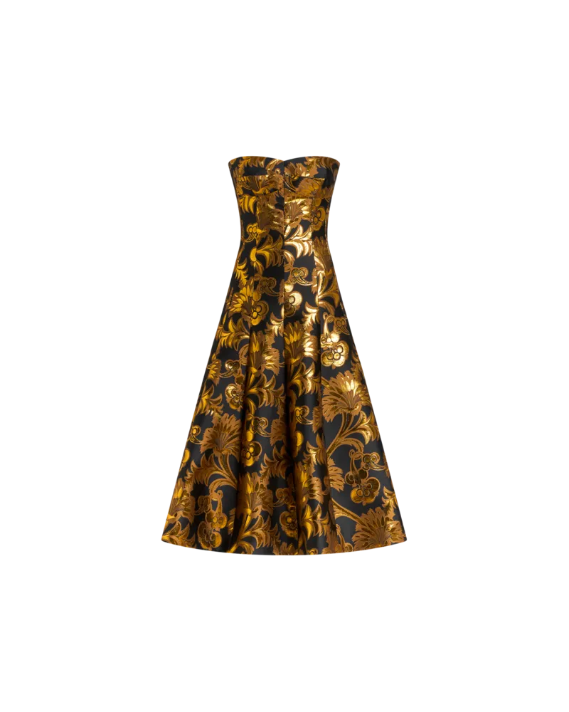 Etro Midi-bustierkleid Mit Jacquardmuster, Damen, Gelb, Größe Gelb