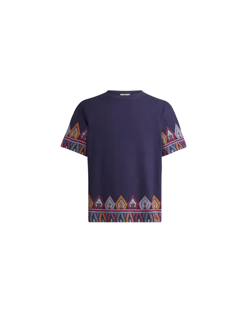 Etro T-shirt Aus Baumwolle Mit Platziertem, Geometrischem Print, Herren, Multicolor, Größe Multicolor