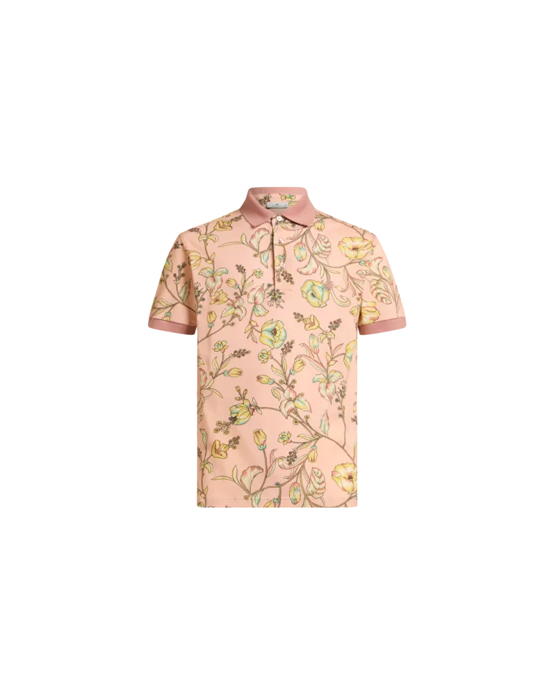 Etro Poloshirt Mit Floralem Muster, Herren, Rosa, Größe Rosa