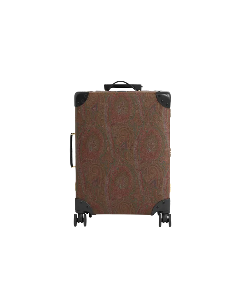 Etro Mittelgrosser Trolley Etro X Globe-trotter Aus Arnica-gewebe Und Leder, Herren, Schwarz Schwarz