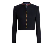 Cropped Jacke Aus Einer Wollmischung Mit Pegaso-knöpfen, Damen, Blau, Größe