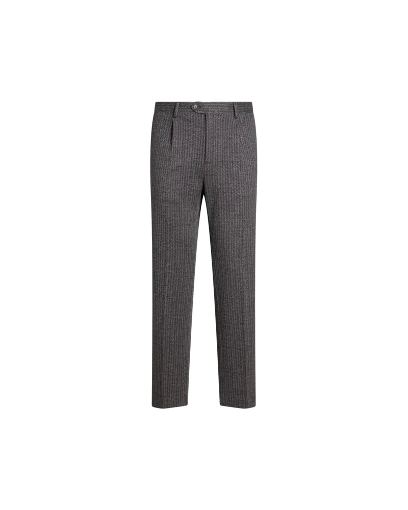 Etro Streifenhose Aus Wolle Und Baumwolle, Herren, Grau Grau