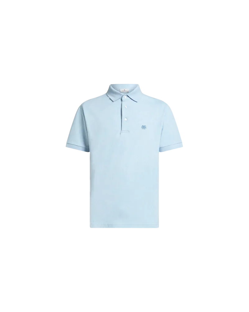 Etro Poloshirt Mit Paisley-jacquard-muster, Herren, Hellblau, Größe Hellblau