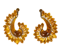Ohrringe Paisley Mit Tropfen, Damen, Gold
