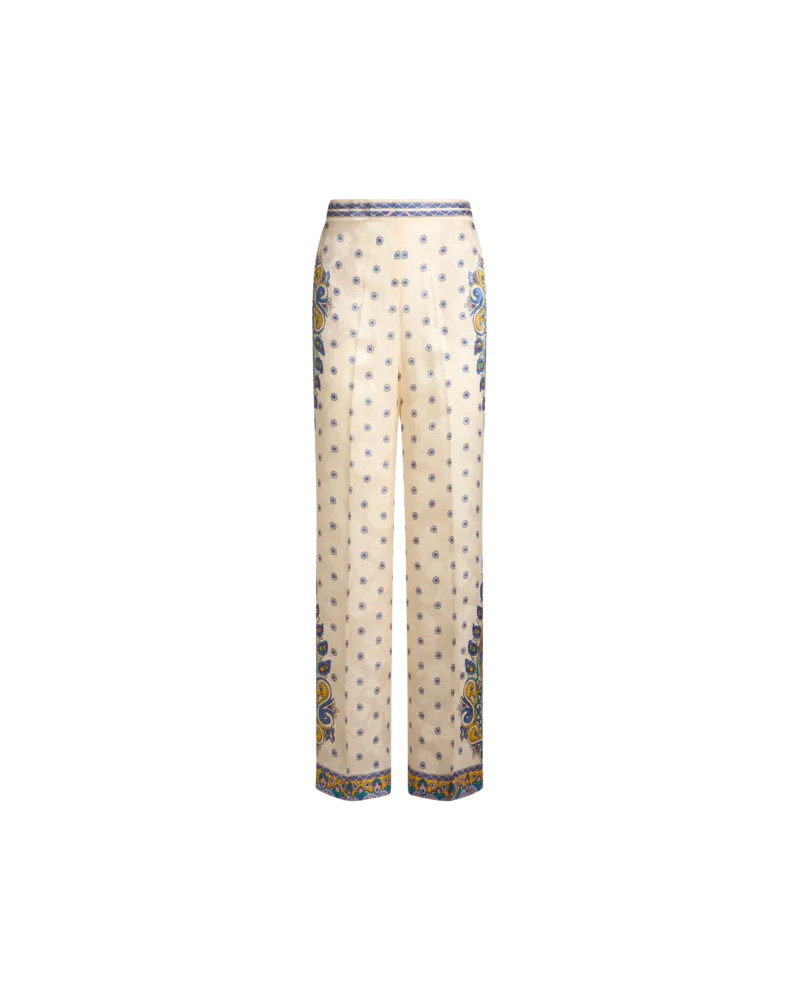 Etro Hose Mit Medaillonmotiv, Damen, Weiß, Größe Weiß