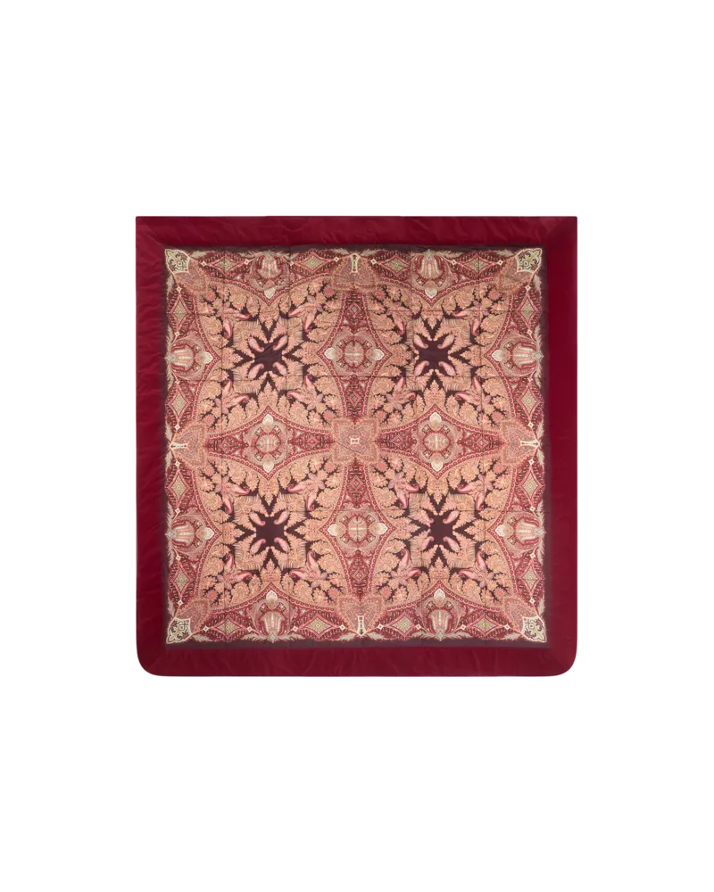 Etro Steppdecke Aus Samt Mit Ramage-motiv, Bordeaux Bordeaux
