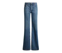 Flared Jeans Aus Denim Mit Pegaso-stickerei, Damen, Hellblau, Größe