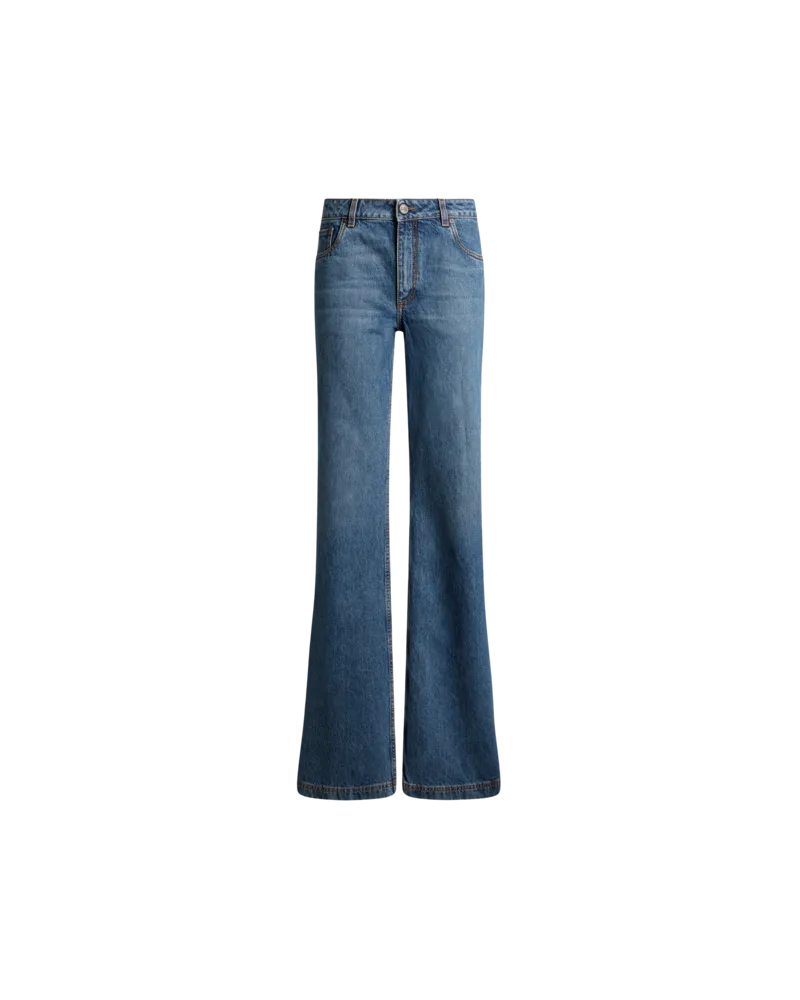 Etro Flared Jeans Aus Denim Mit Pegaso-stickerei, Damen, Hellblau, Größe Hellblau