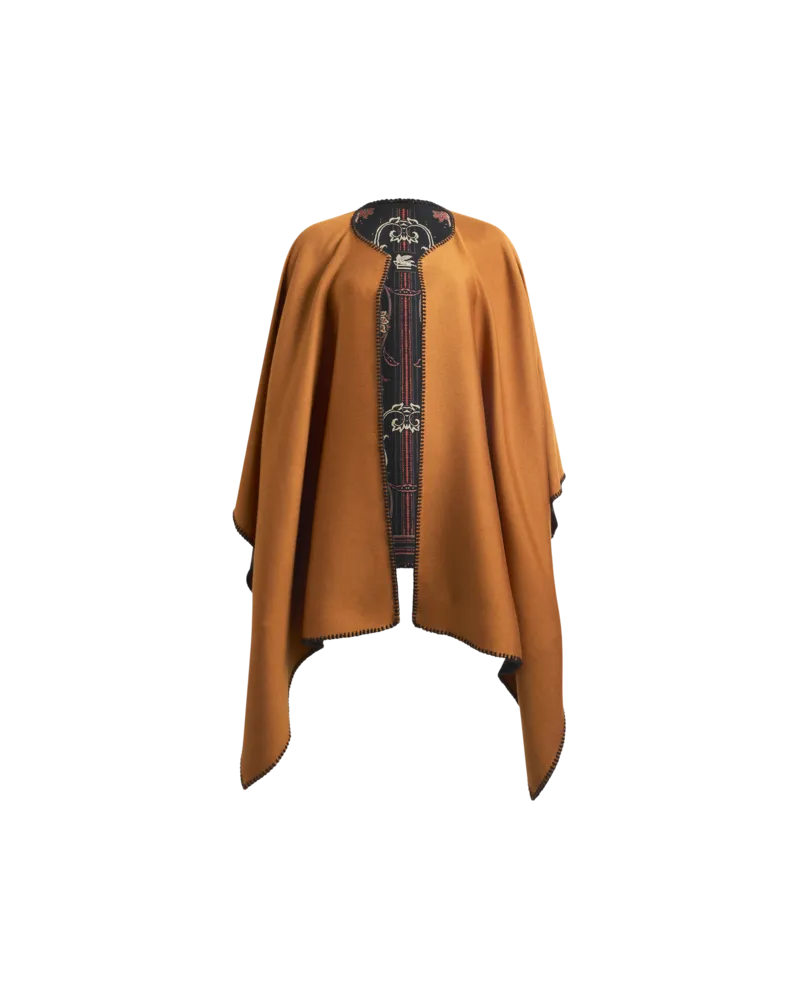 Etro Wendbarer Umhang Aus Einem Wollmischgewebe, Damen, Kamel Kamel