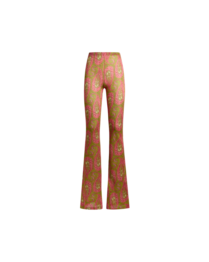 Etro Flared Hose Mit Paisley-foliage-motiv, Damen, Grün, Größe Grün
