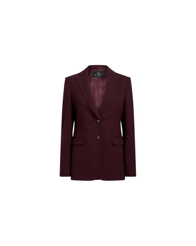 Etro Einreihige Jacquard-jacke Aus Wolle Mit Medaillon-motiv, Damen, Rot, Größe Rot