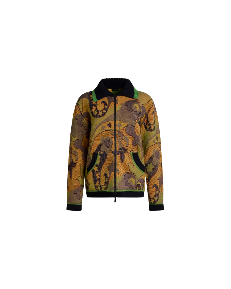 Etro Jacquard-cardigan Mit Zip Und Floralem Paisley-motiv, Damen, Multicolor, Größe Multicolor