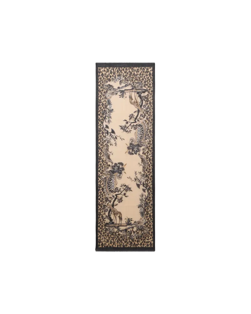 Etro Schal Aus Kaschmir Mit Animal-und Blumen-print, Damen, Beige Beige