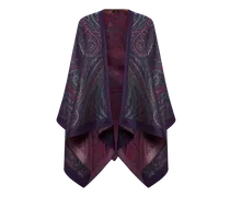 Cape Aus Einer Wollmischung Mit Jacquardmuster, Damen, Violett
