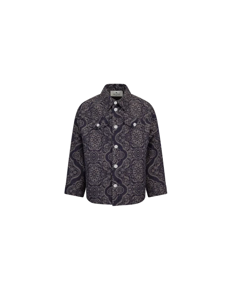Etro Jacke Mit Damast-jacquardmuster In Beige, Grau, Größe Grau
