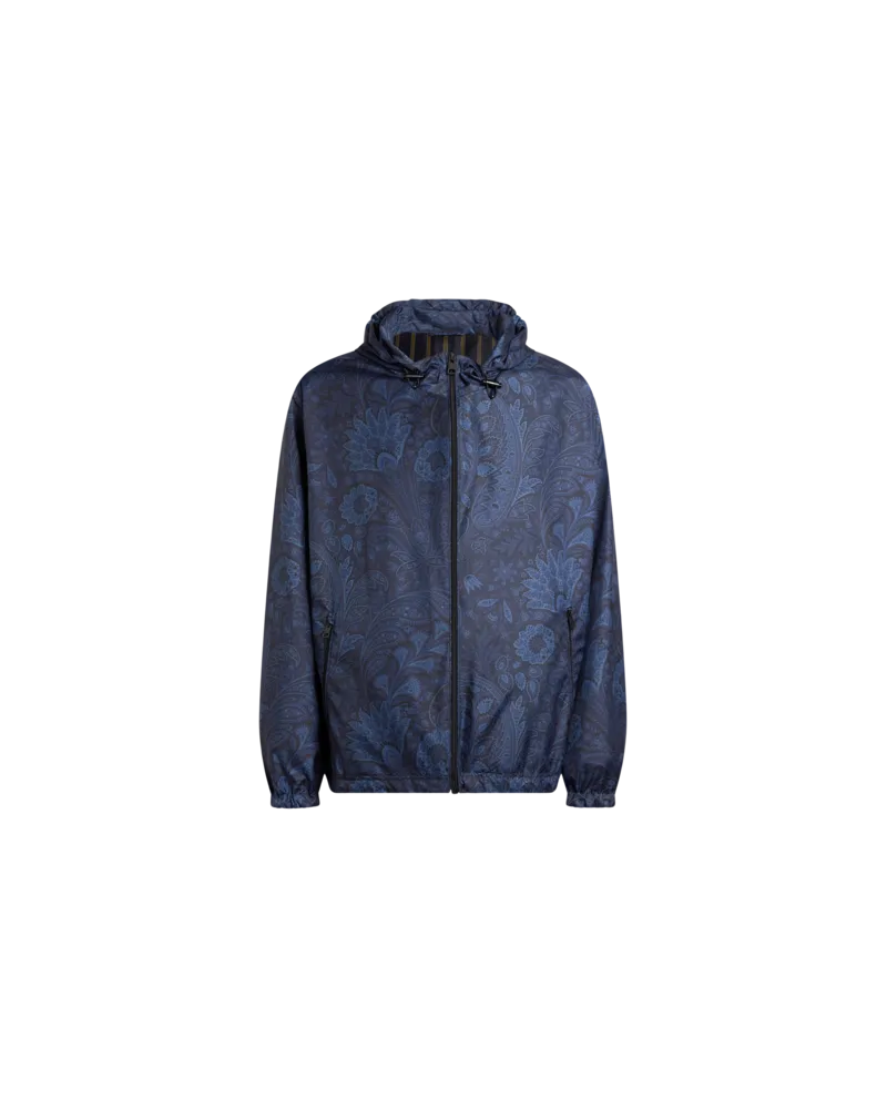Etro Windjacke Mit Floralem Paisley-motiv, Herren, Blau, Größe Blau