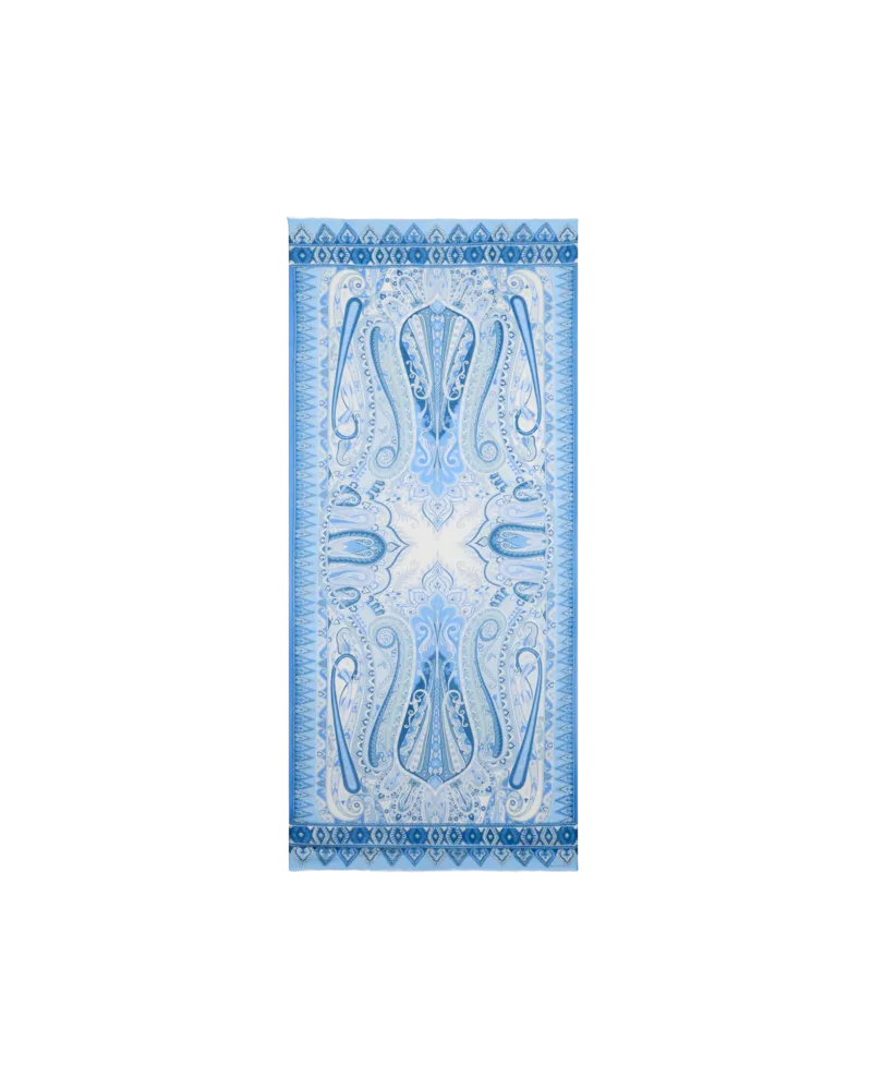 Etro Schal Mit Floralem Paisleymuster, Herren, Hellblau Hellblau