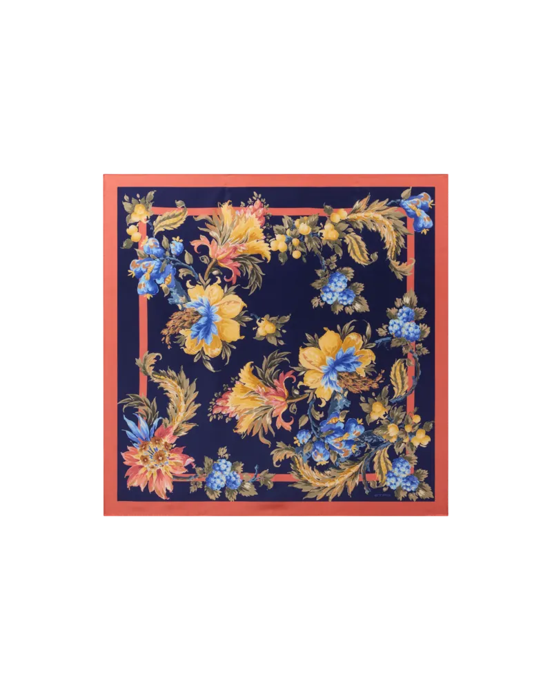 Etro Foulard Aus Seidentwill Mit Floralem Motiv, Damen, Rosa Rosa
