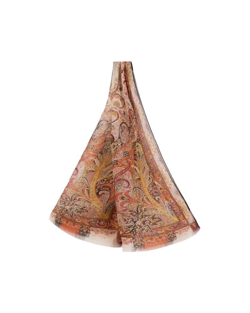 Etro Printed Silk Scarf, Multicolor Multicolor