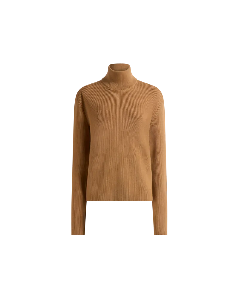 Etro Pullover Aus Wolle Im Rippstrick, Damen, Kamel, Größe Kamel