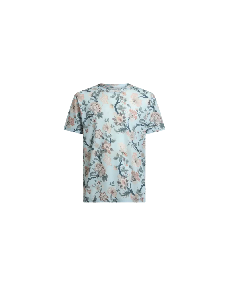 Etro T-shirt Mit Blumendruck, Herren, Hellblau, Größe Hellblau