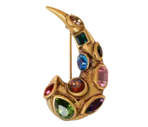 Paisley-brosche Mit Kristallen, Damen, Gold