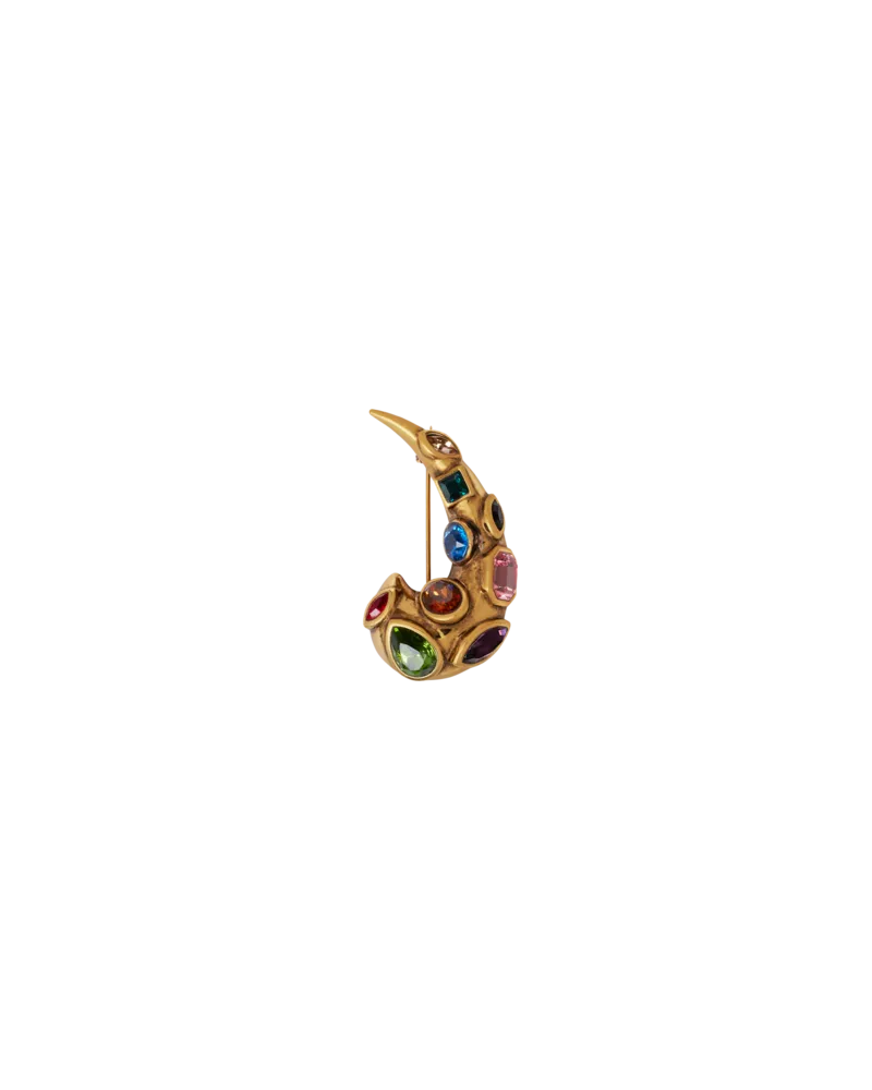 Etro Paisley-brosche Mit Kristallen, Damen, Gold Gold