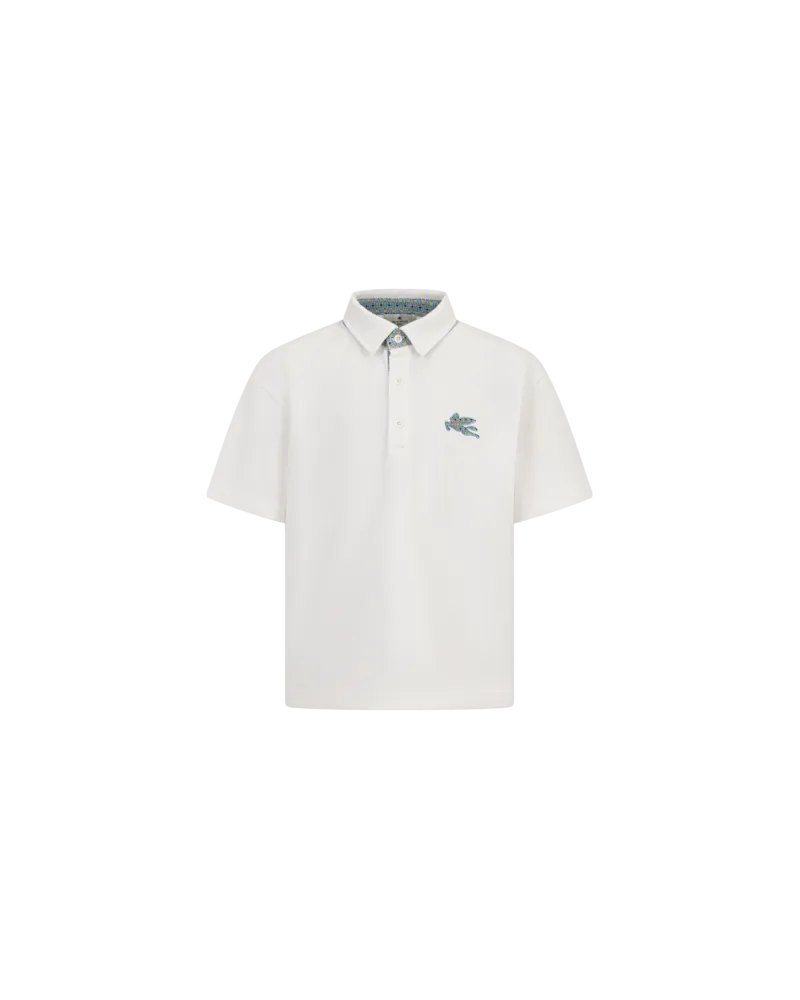 Etro Poloshirt Mit Legacy-prints Aus Pique Aus Baumwolle Mit Pegaso, Weiß, Größe Weiß