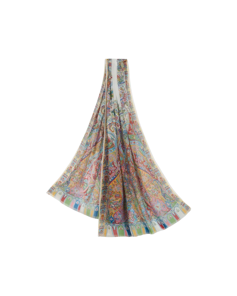 Etro Schal Aus Seide Mit Mehrfarbigem Druck, Damen, Multicolor Multicolor