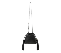 Mini-tasche Kalispera Aus Leder Mit Quasten, Damen, Schwarz