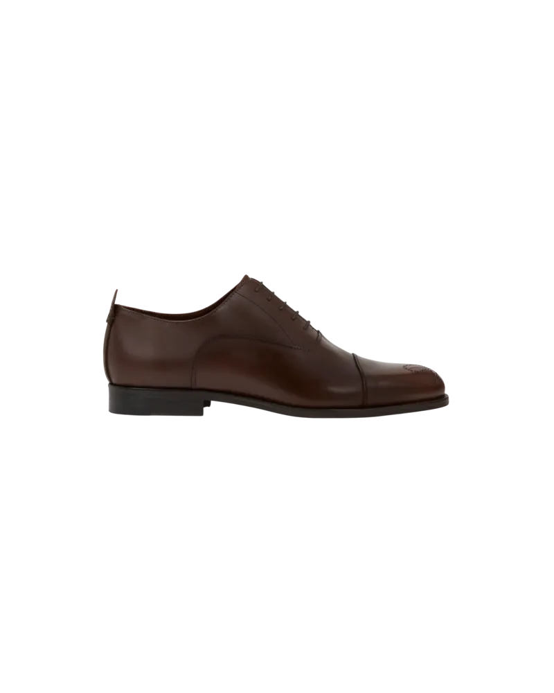 Etro Oxford-schuhe Aus Leder Mit Paisley-detail, Herren, Braun, Größe Braun