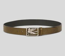 Geprägter Ledergürtel Mit Pegaso-schnalle, Herren, Braun, Größe