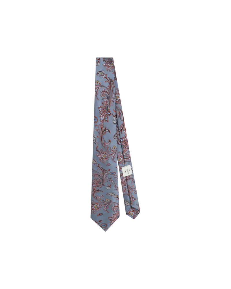 Etro Jacquard-krawatte Aus Seide Mit Floralem Paisley-motiv, Herren, Hellblau Hellblau