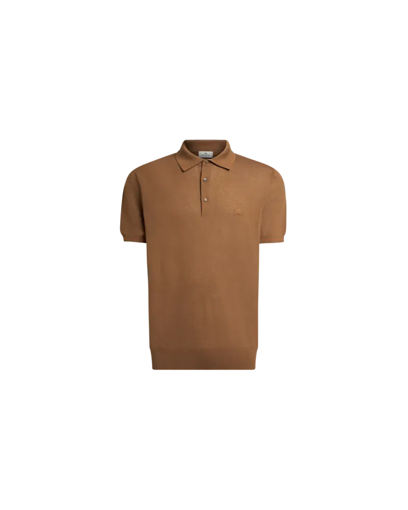 Etro Poloshirt Aus Baumwolle Mit Pegaso, Herren, Braun, Größe Braun