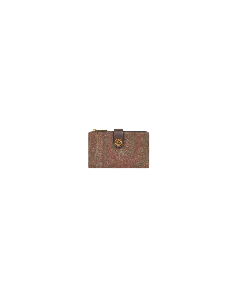 Etro Portemonnaie Mit Arnicamuster Aus Jacquardgewebe, Damen, Braun Braun