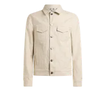 Jacquard-jacke Aus Denim Mit Paisley-ramage-motiv, Herren, Beige, Größe