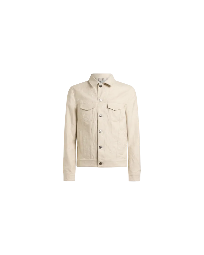 Etro Jacquard-jacke Aus Denim Mit Paisley-ramage-motiv, Herren, Beige, Größe Beige