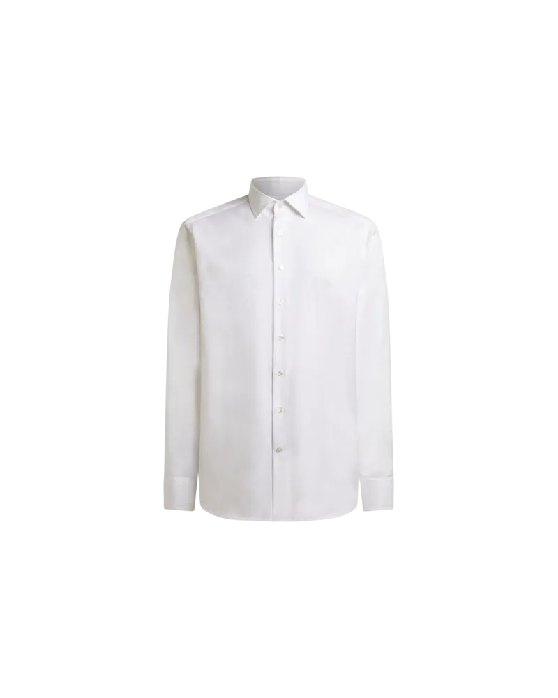 Etro Jacquard-hemd Aus Baumwolle Mit Paisley-motiv Und Pegaso-stickerei, Herren, Weiß, Größe Weiß