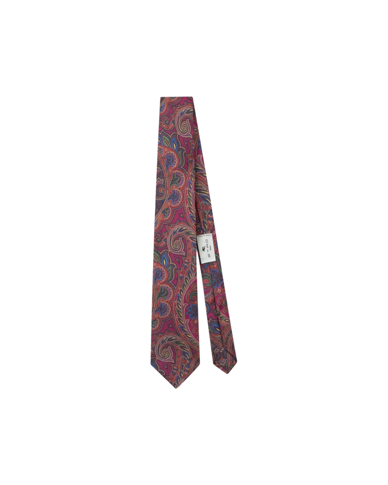 Etro Krawatte Aus Bedruckter Seide, Herren, Bordeaux Bordeaux