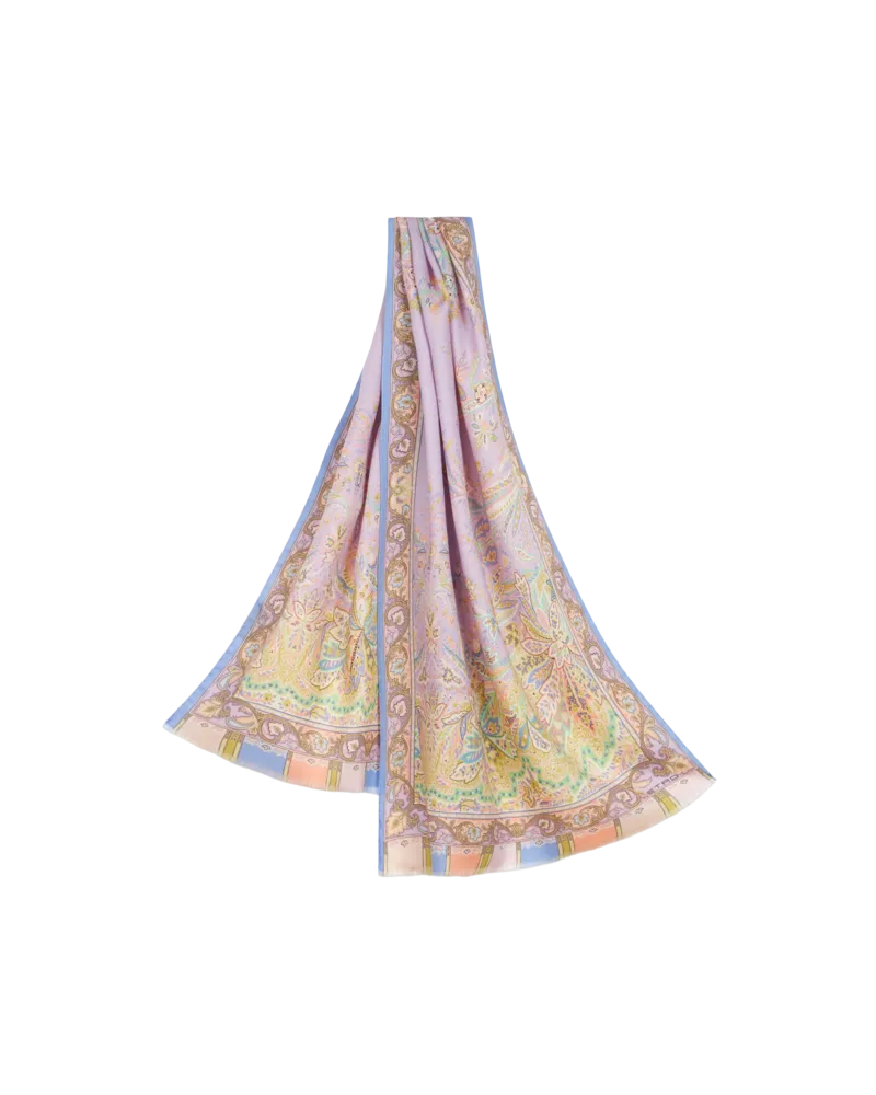Etro Schal Aus Wolle Und Seide, Damen, Multicolor Multicolor
