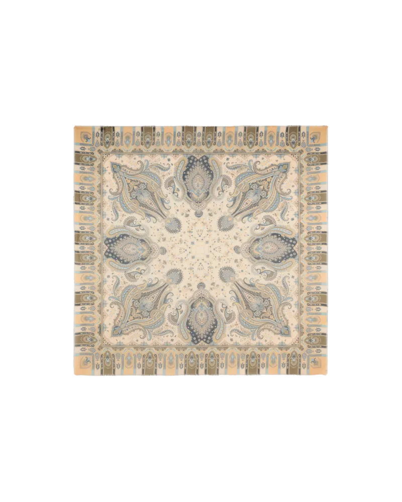 Etro Schultertuch Aus Modal Und Kaschmir Mit Paisley-motiv, Damen, Cremefarben Cremefarben