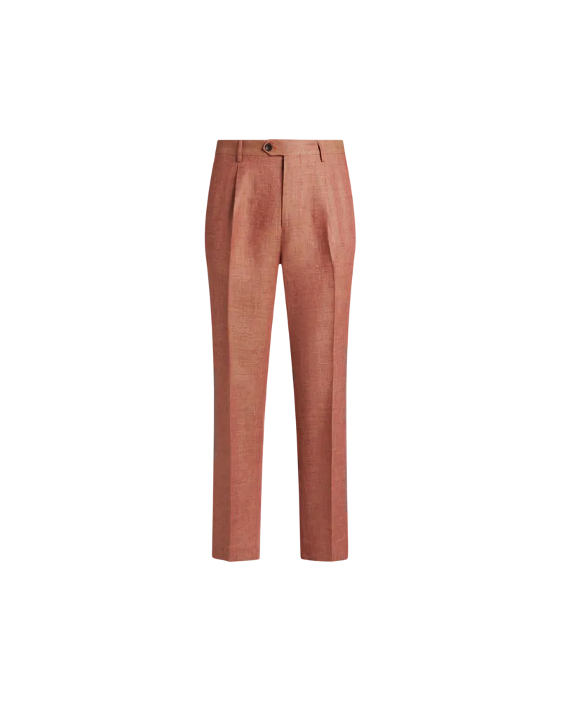 Etro Hose Aus Geflammtem Leinen Und Baumwolle, Herren, Rosa, Größe Rosa