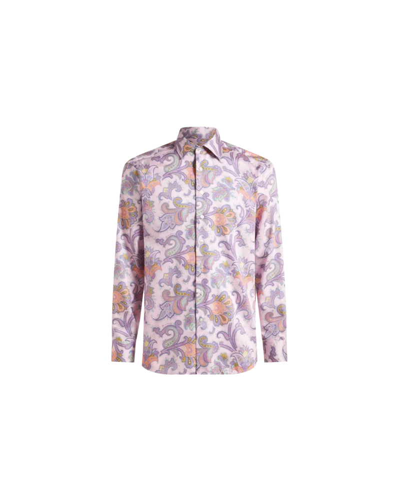 Etro Paisley-hemd Mit Maxiblumen, Herren, Rosa, Größe Rosa