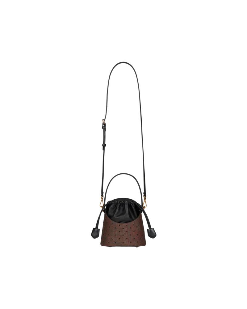 Etro Handtasche Saturno Klein Mit Arnicamuster, Damen, Schwarz Schwarz