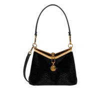 Kleine Vela-tasche Aus Samt, Damen, Schwarz